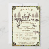 Deer Hunting Baby shower Invitation Kaart (Voorkant)