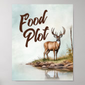 Deer Hunting Birthday Food Plot Table Sign Poster (Voorkant)