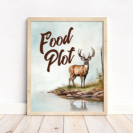 Deer Hunting Birthday Food Plot Table Sign Poster