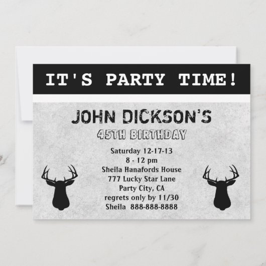 Deer Hunting Birthday Invitation Kaart (Achterkant)