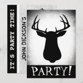 Deer Hunting Birthday Invitation Kaart (Voorkant / Achterkant)