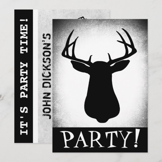 Deer Hunting Birthday Invitation Kaart (Voorkant / Achterkant)
