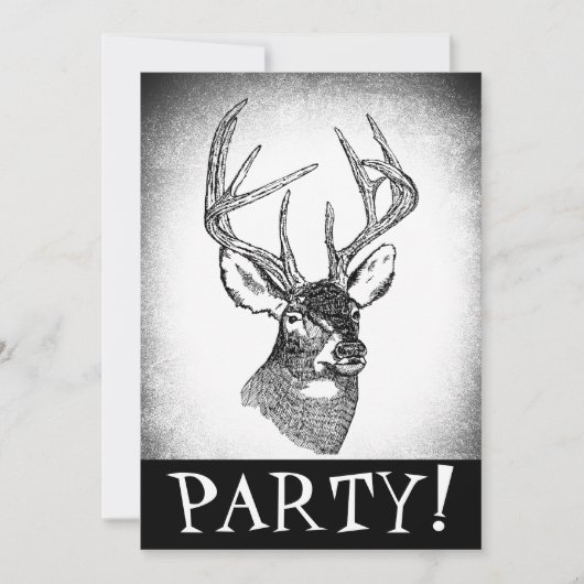 Deer Hunting Birthday Invitation Kaart (Voorkant)