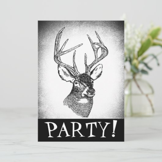 Deer Hunting Birthday Invitation Kaart (Staand voorkant)