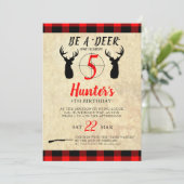 Deer Hunting Birthday Party Invitation Kaart (Staand voorkant)