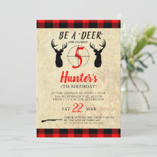 Deer Hunting Birthday Party Invitation Kaart
