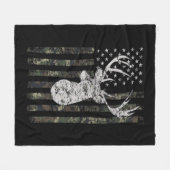 Deer Hunting Camo American Flag  Fleece Deken (Voorkant (Horizontaal))