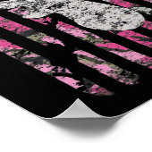 Deer Hunting Camo American Flag Pink Buck Poster (Hoek)