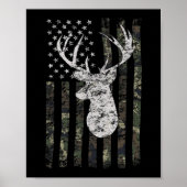 Deer Hunting Camo American Flag Poster (Voorkant)