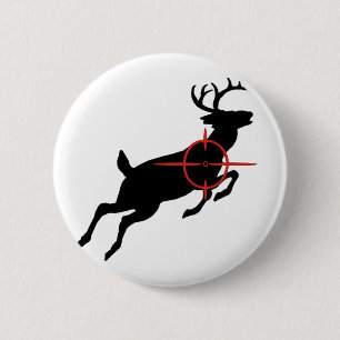 Deer Hunting - Deer met kruisstoelen erop Ronde Button 5,7 Cm