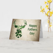 Deer Hunting Fathers Day Cards Kaart (Gele Bloem)