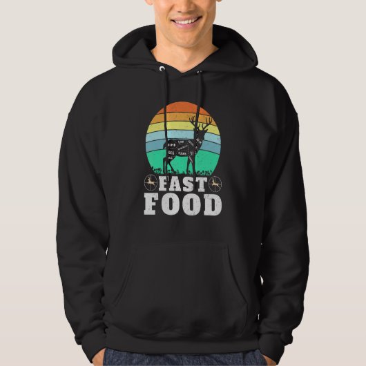 Deer Hunting Funny Hunter Fast Food Present Funny  Hoodie (Voorkant)