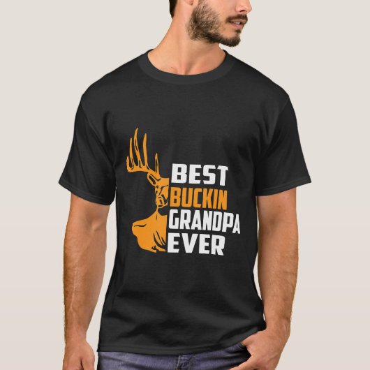 Deer Hunting Gif-Best Buckin Grandpa ooit T-shirt (Voorkant)