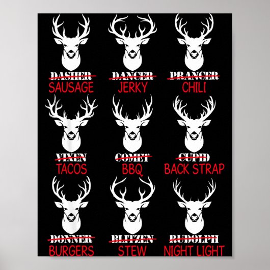 Deer Hunting Gift Hunter Of All Santa's Reindeer Poster (Voorkant)