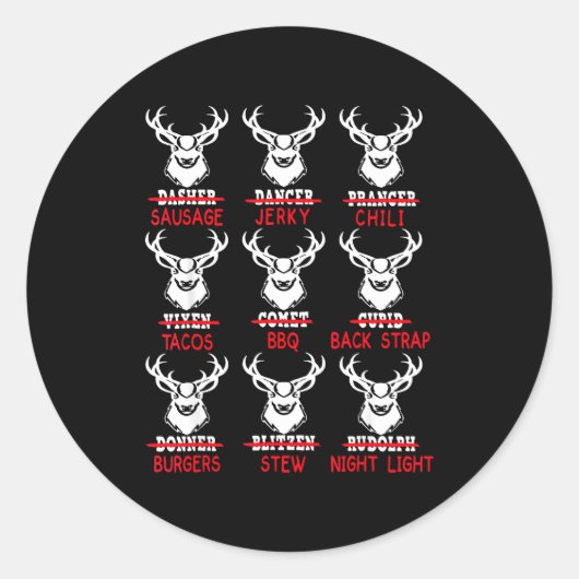 Deer Hunting Gift Hunter Of All Santa's Reindeer Ronde Sticker (Voorkant)