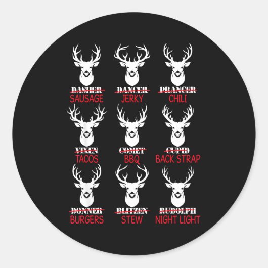Deer Hunting Gift Hunter Of All Santa's Reindeer  Ronde Sticker (Voorkant)