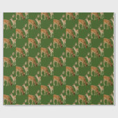 Deer Hunting Green en Brown Wrapping Paper Cadeaupapier (Vlak)