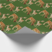 Deer Hunting Green en Brown Wrapping Paper Cadeaupapier (Hoek)