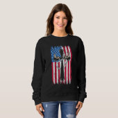 Deer Hunting Hunter  Us Flag Deer Hunting & Fishin Trui (Voorkant volledig)