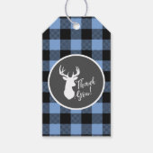 Deer Hunting Lodge Baby shower Antlers Boy Blue Cadeaulabel (Voorkant)