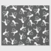 Deer Hunting Lodge Baby shower Antlers Boy Blue Cadeaupapier (Vlak)