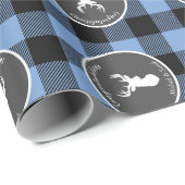 Deer Hunting Lodge Baby shower Antlers Boy Blue Cadeaupapier (Rol Hoek)