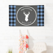 Deer Hunting Lodge Baby shower Antlers Boy Blue Spandoek (Insitu)
