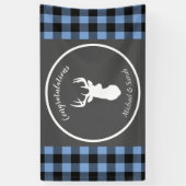 Deer Hunting Lodge Baby shower Antlers Boy Blue Spandoek (Verticaal)