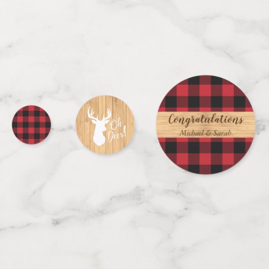 Deer Hunting Lodge Baby shower Antlers Confetti (Achterkanten)