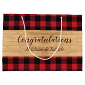 Deer Hunting Lodge Baby shower Antlers Groot Cadeauzakje (Achterkant)