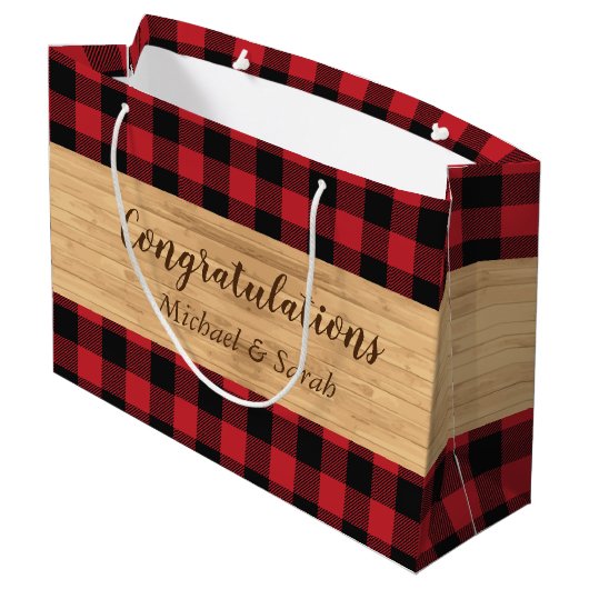 Deer Hunting Lodge Baby shower Antlers Groot Cadeauzakje (Achterkant Gekanteld)