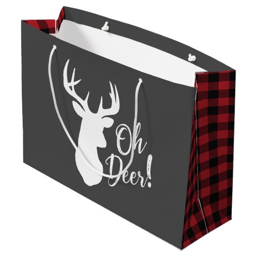 Deer Hunting Lodge Baby shower Antlers Groot Cadeauzakje (Achterkant Gekanteld)