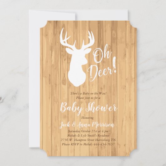 Deer Hunting Lodge Baby shower Antlers Kaart (Voorkant)