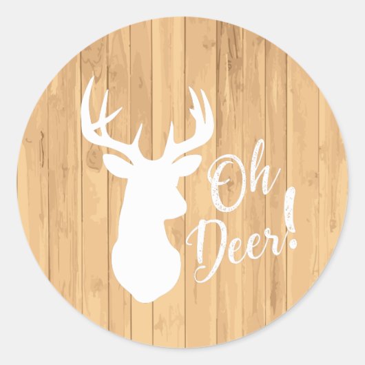 Deer Hunting Lodge Baby shower Antlers Ronde Sticker (Voorkant)