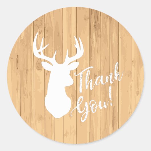 Deer Hunting Lodge Baby shower Antlers Ronde Sticker (Voorkant)