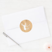 Deer Hunting Lodge Baby shower Antlers Ronde Sticker (Envelop)