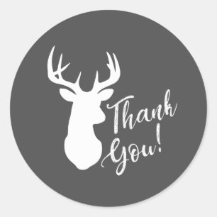 Deer Hunting Lodge Baby shower Antlers Ronde Sticker
