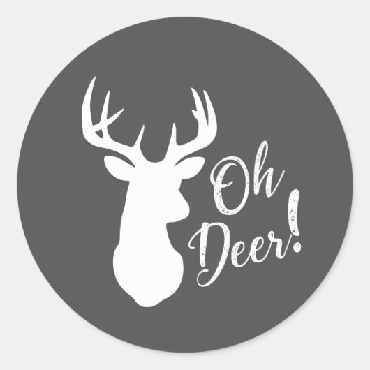 Deer Hunting Lodge Baby shower Antlers Ronde Sticker (Voorkant)