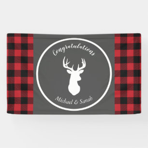 Deer Hunting Lodge Baby shower Antlers Spandoek