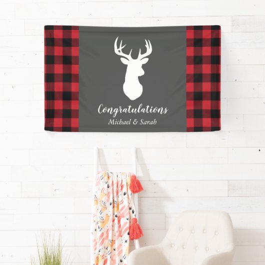 Deer Hunting Lodge Baby shower Antlers Spandoek (Insitu)