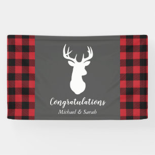 Deer Hunting Lodge Baby shower Antlers Spandoek