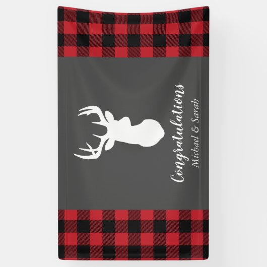 Deer Hunting Lodge Baby shower Antlers Spandoek (Verticaal)