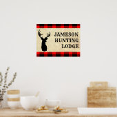 Deer Hunting Lodge Birthday Theme Party Poster (Keuken)