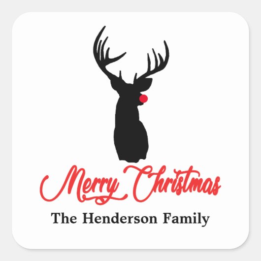 Deer Hunting Reindeer Vierkante Sticker (Voorkant)