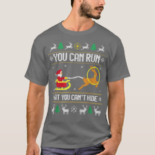 Deer Hunting Santa Hunter Ugly Christmas Sweater M T-shirt