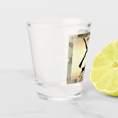 Deer Hunting Silhouette Camo Trim, gepersonaliseer Shot Glas (Links)