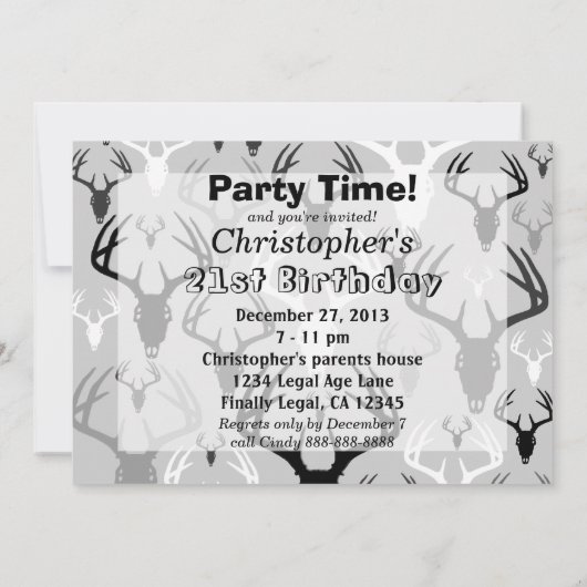 Deer Hunting Skull-patroon Kaart (Achterkant)