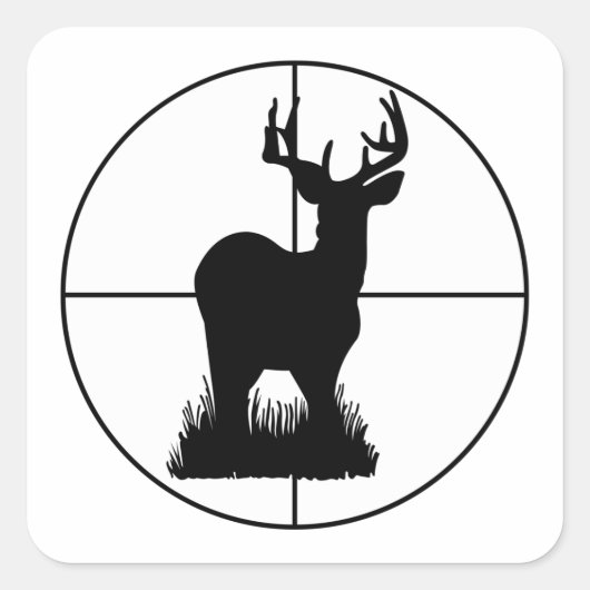 Deer Hunting Vierkante Sticker (Voorkant)