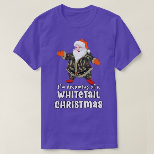 Deer Hunting Whitetail Christmas Camo Santa  T-shirt (Design voorkant)