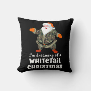 Deer Hunting Whitetail Kerstman Camo Santa Kussen